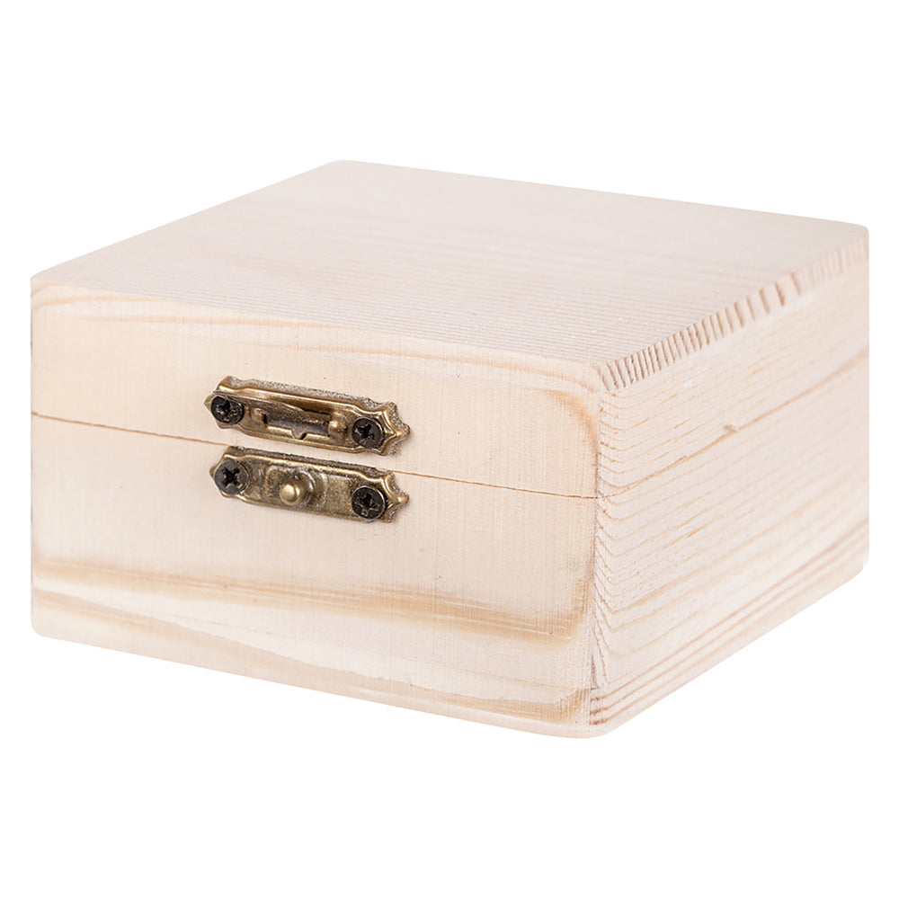 Wooden Mini Jewellery Box Square (7.8x7.8x4.5cm)
