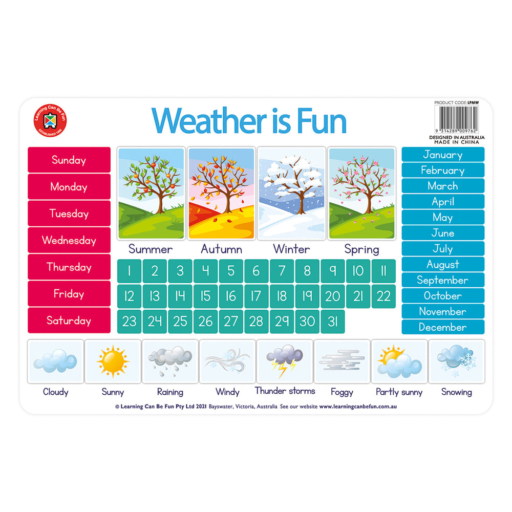 Weather Chart Placemat