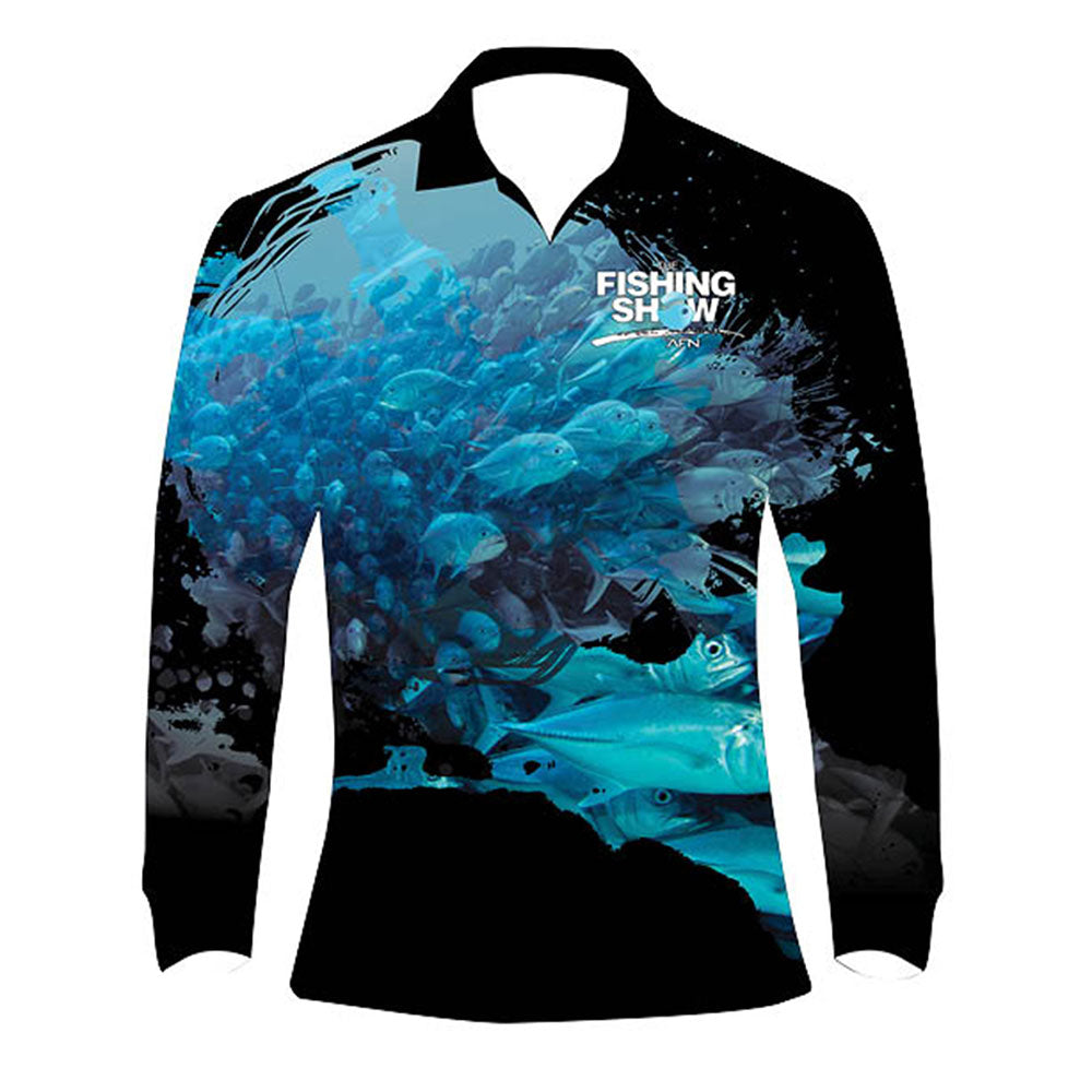 Kinder-Solarshirt mit Schulfisch-Aufdruck