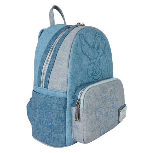 Disney Dogs & Cats Faux Denim Mini Backpack