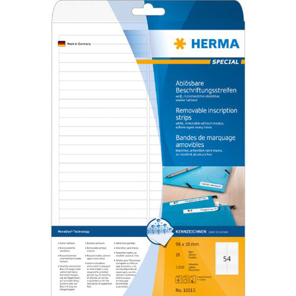 Herma Removable Labels A4 96mm 25pc(白)