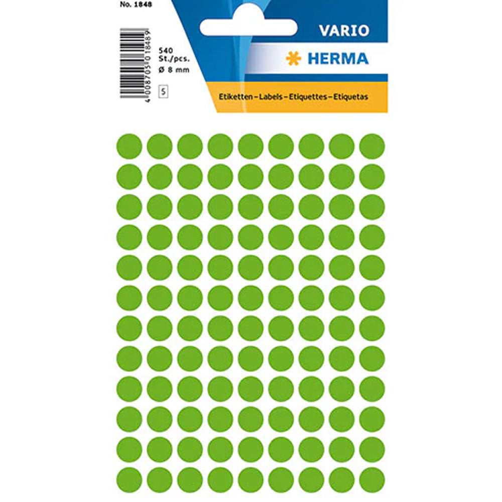 ヘルマの発光ラウンドステッカーラベル(緑)