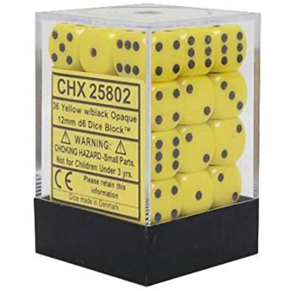 D6 dadi opachi 12mm (36 dadi)