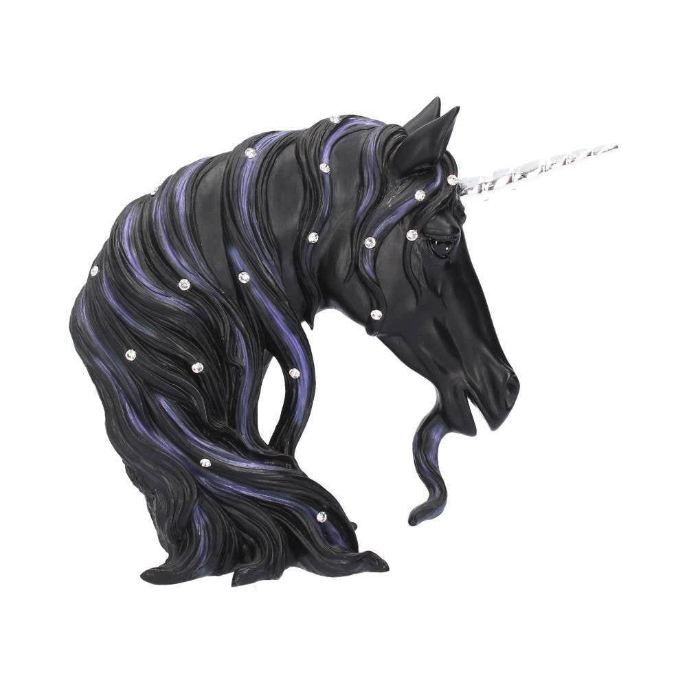 Jewelled Midnight Black Unicorn Ornament 15cm