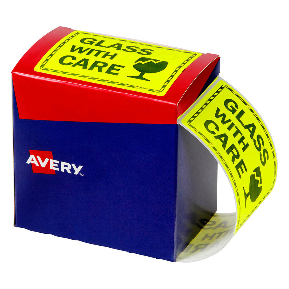 Avery Fluoro Yellow Label 750/Roll (75x100 mm)