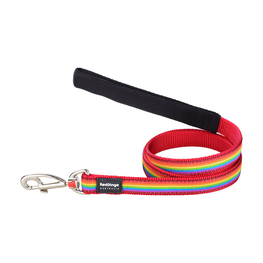 Rainbow Dog Lead (czerwony)