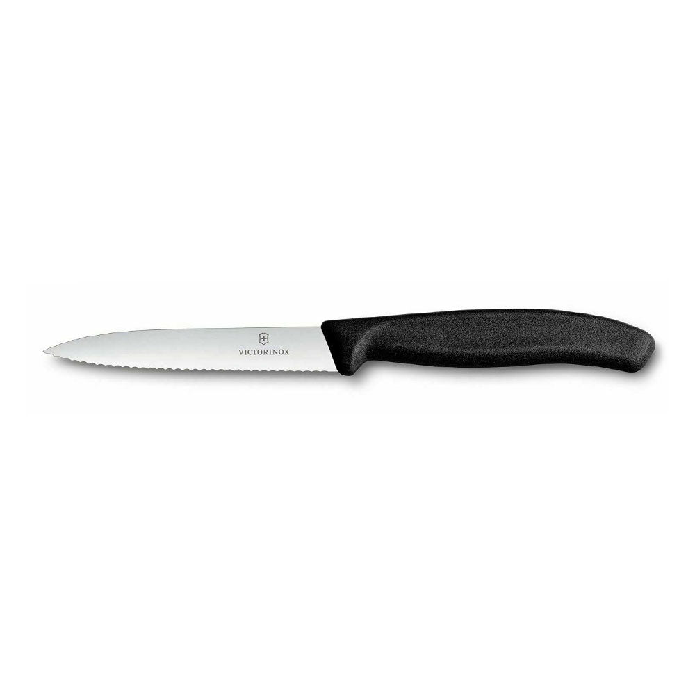 Victorinox Schälmesser mit spitzer Spitze und Wellenschliff, 10 cm