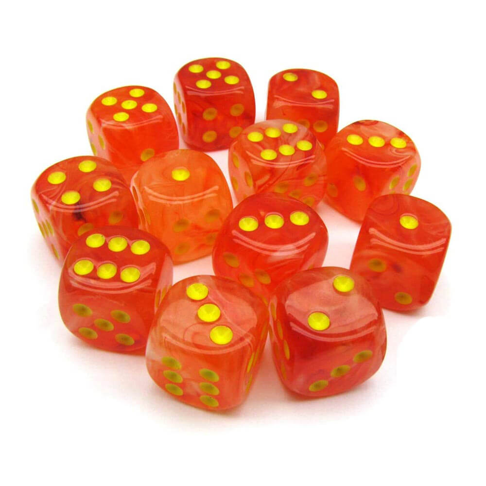 D6 DICE GHOSTly Glow 16mm (12 dados)