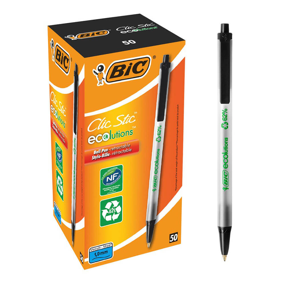 Bic Ecolutions clic ball pineペン1.0mm(50pk)