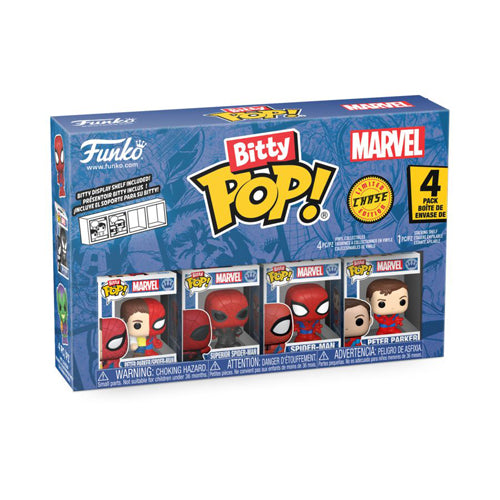 Spider-Man Peter Parker Split Bitty Pop! 4-Pack