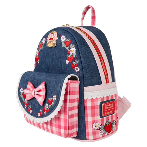 Strawberry Shortcake Faux Denim Mini Backpack