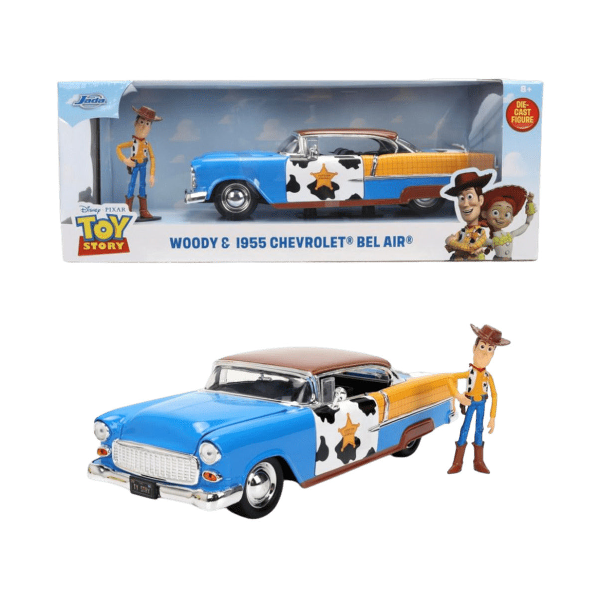Toy Story 1:24 Woody Figure w/ 1955 Chevrolet Bel Air
