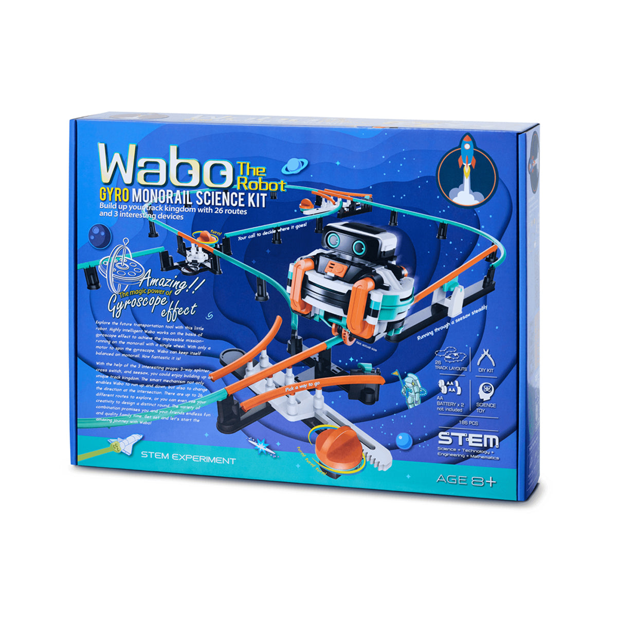 Johnco Wabo the Robot Gyro Monorail Science Kit