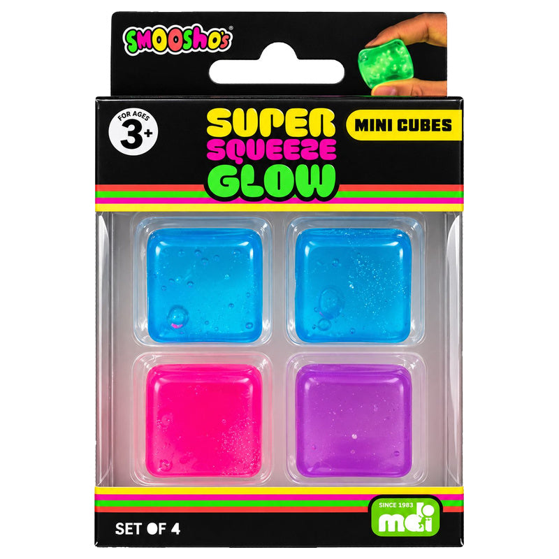 Smoosho's Super Mini Glow in Dark Squeeze Toy (Pack of 4)