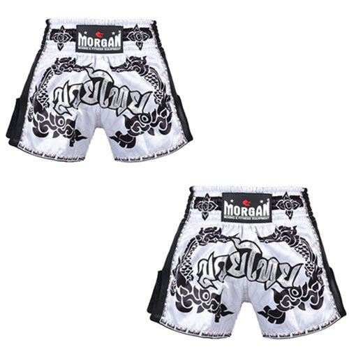 Morgan White Dragon Muay Thai Shorts