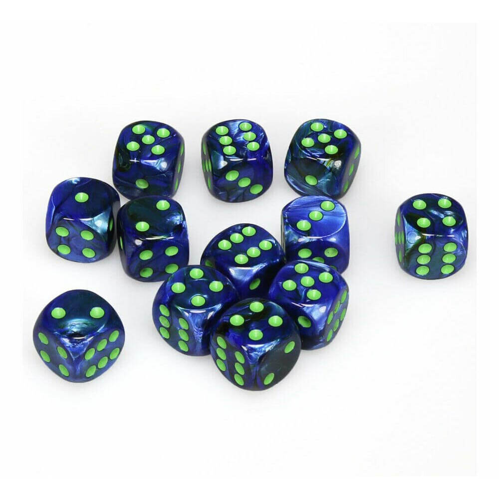 D6 dados lustrosos 16 mm (12 dados)