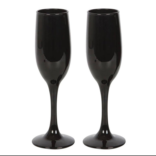 Pair of Til Death Do Us Party Champagne Flutes