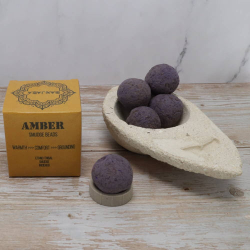 Amber Smudge Beads by Banjara